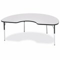 Jonti-Craft Berries Kidney Activity Table, 48 in. x 72 in., A-height, Freckled Gray/Black/Black 6423JCA180
